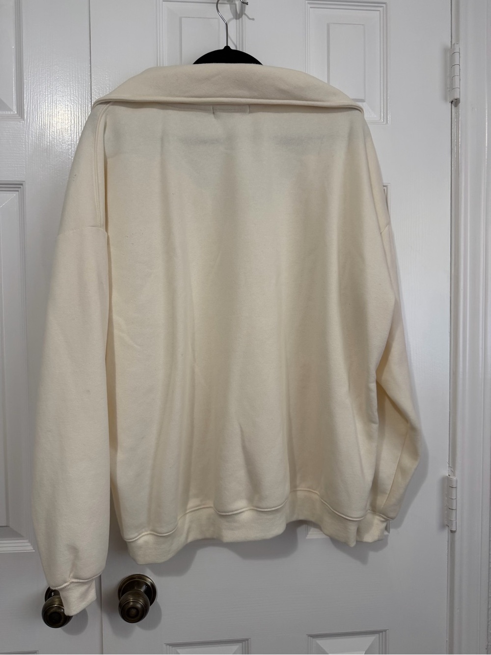 Cream Size XL Snap-Front Zip Pullover Sweatshirt - Picture 6 of 6